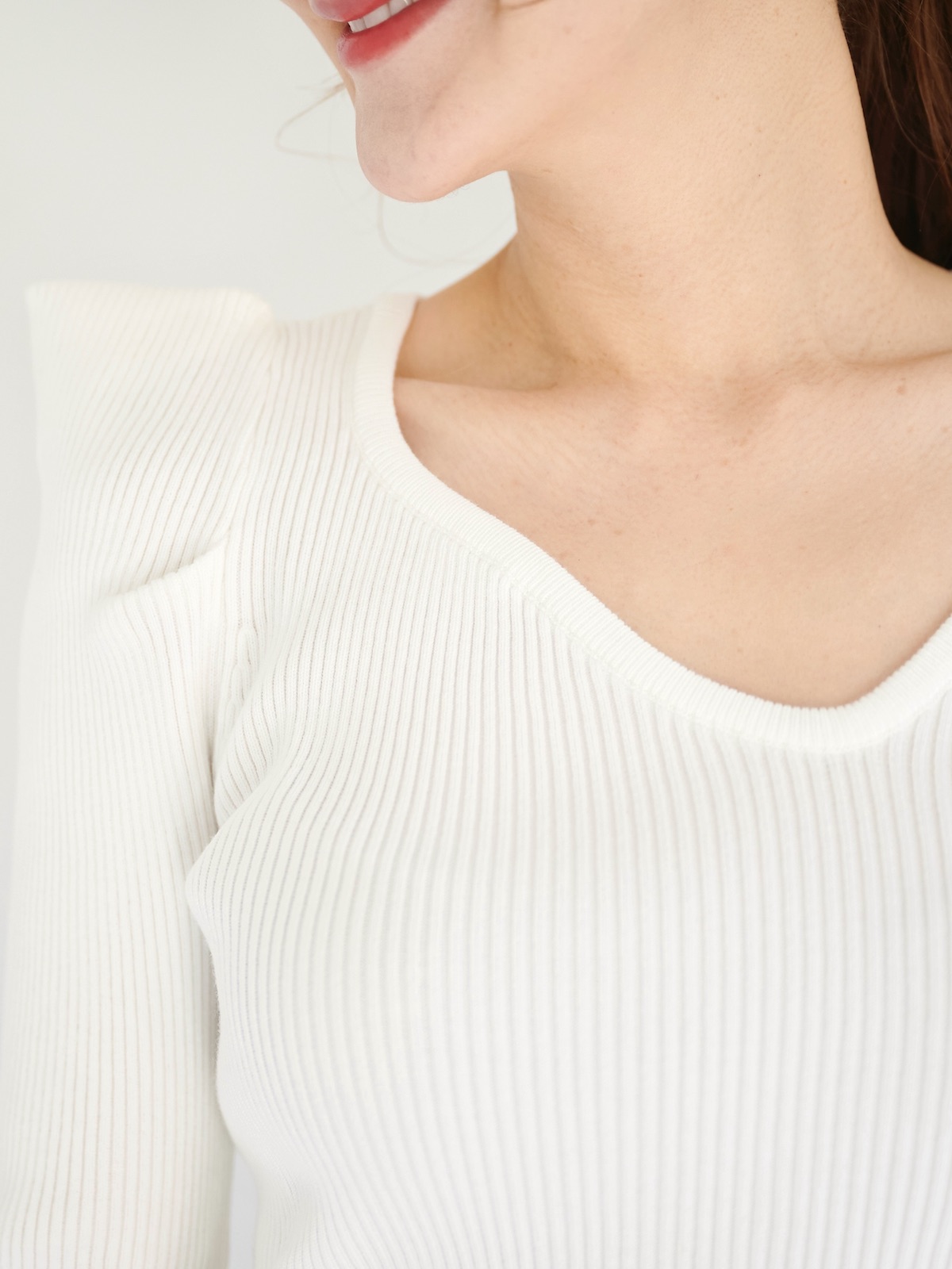 OBLI スカラップリブニット/ホワイト スカラップリブニット/ホワイト | TOPS | OBLI