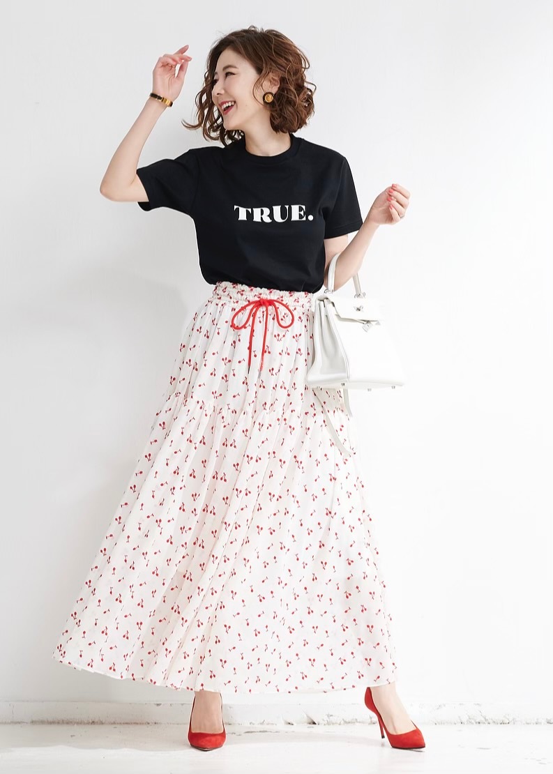 TRUE Tシャツ/ブラック×ホワイト