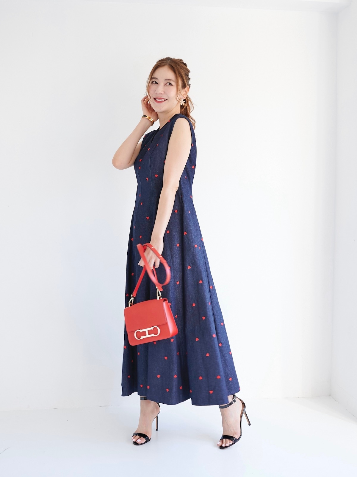 オブリ　デニムハートワンピース0サイズ デニムハートワンピース | DRESS | OBLI
