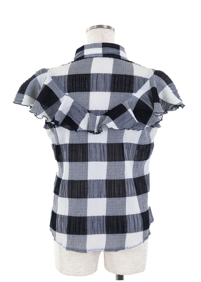 クラシック 【新品】obli ブロックチェックブラウス - シャツ/ブラウス(半袖/袖なし)