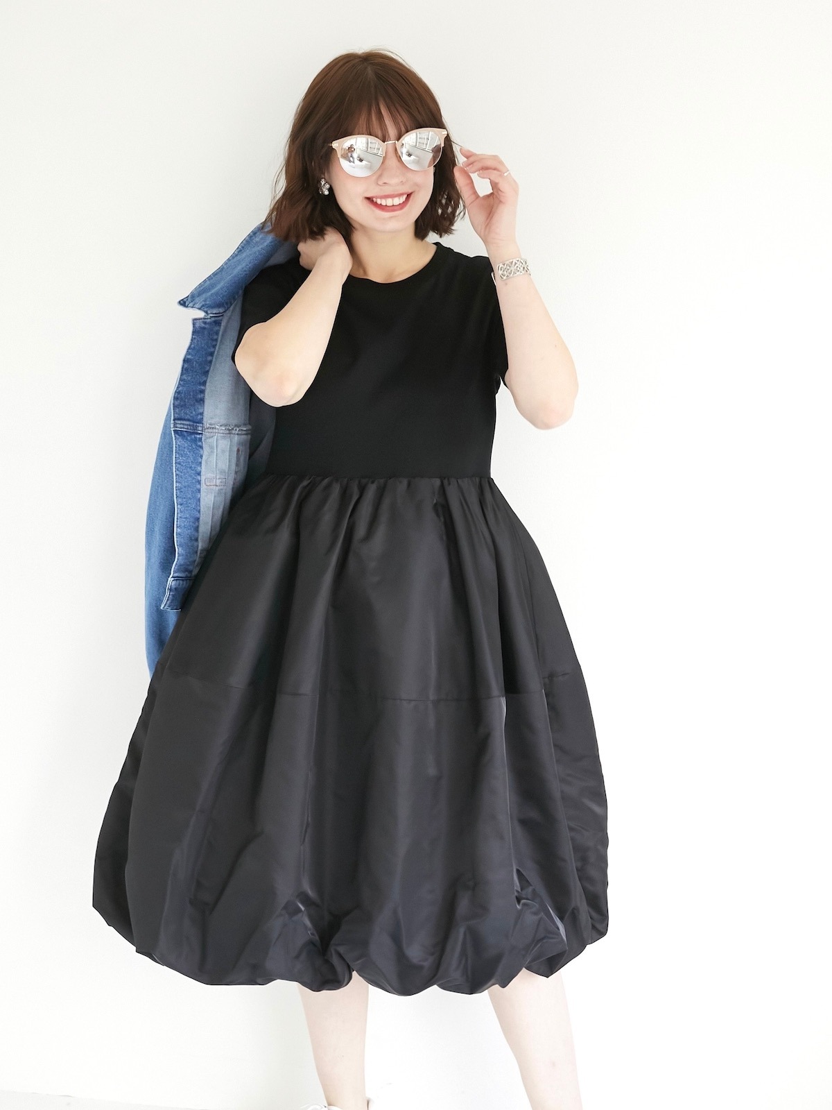 カットソーバルーンワンピース