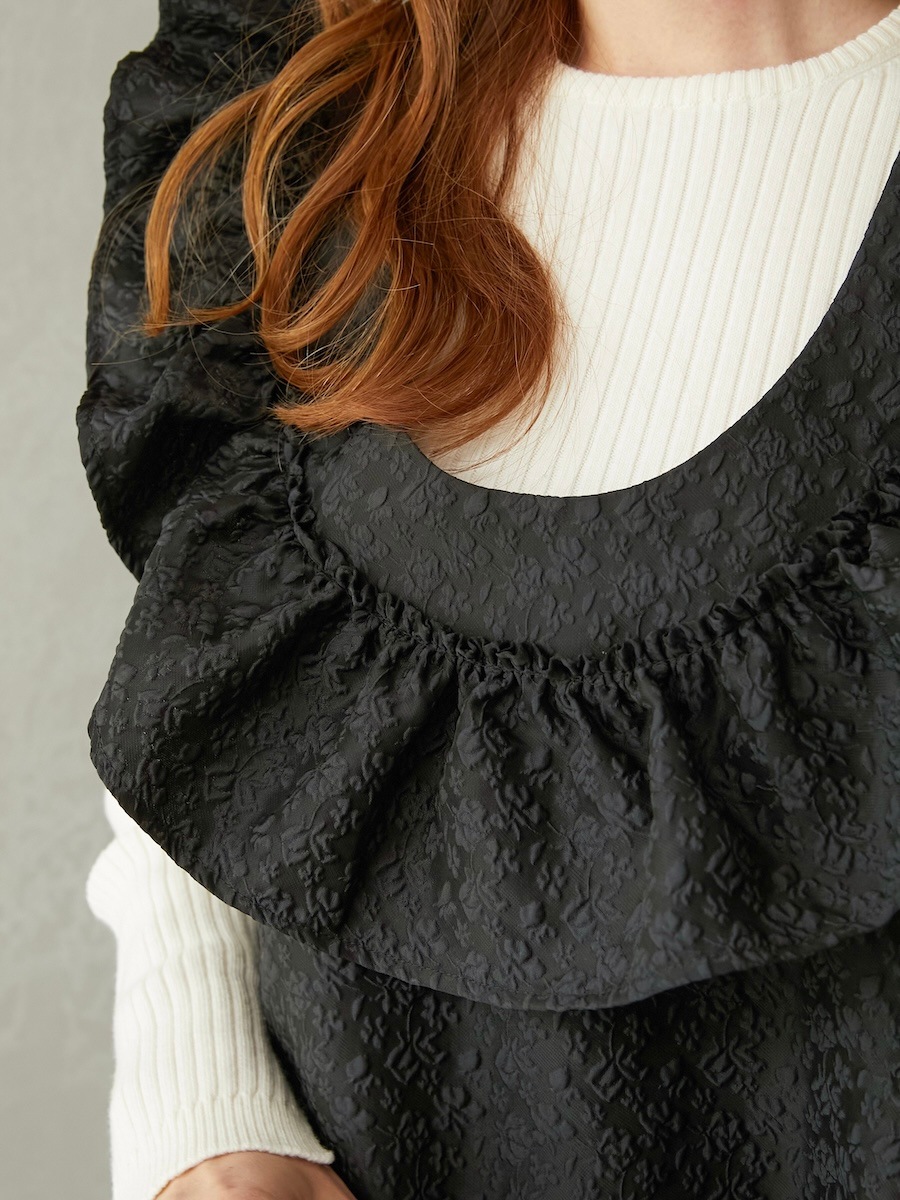 ジャガードフリルミニワンピース【残りわずか】