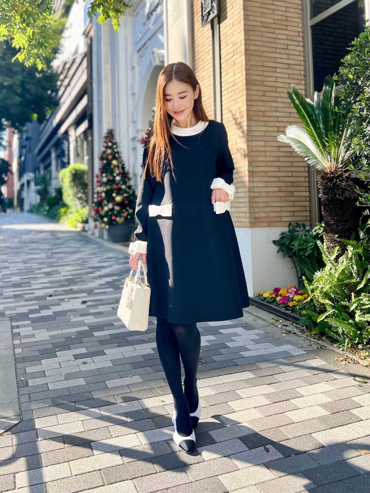 バイカラーリボンワンピース | DRESS | OBLI