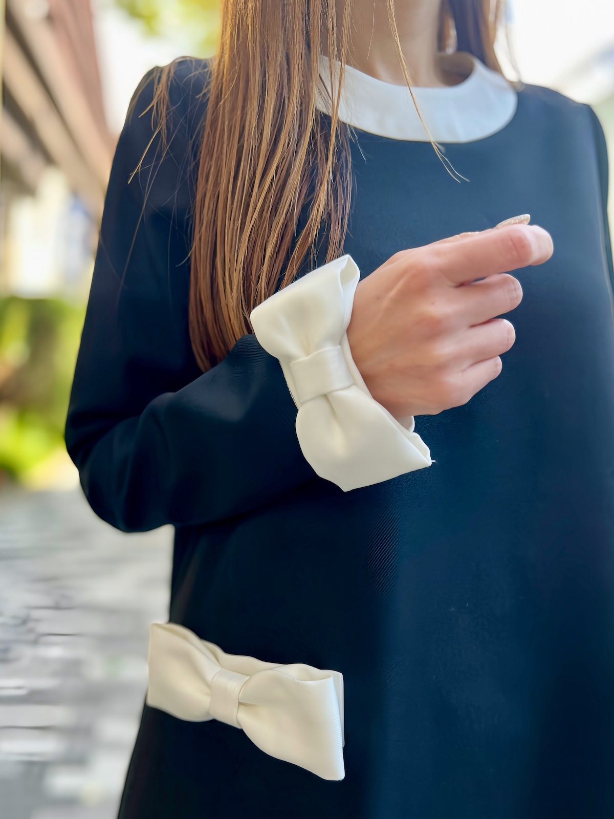 【美品】オブリ　OBLI リボンワンピース ボリュームタフタリボンワンピース | DRESS | OBLI