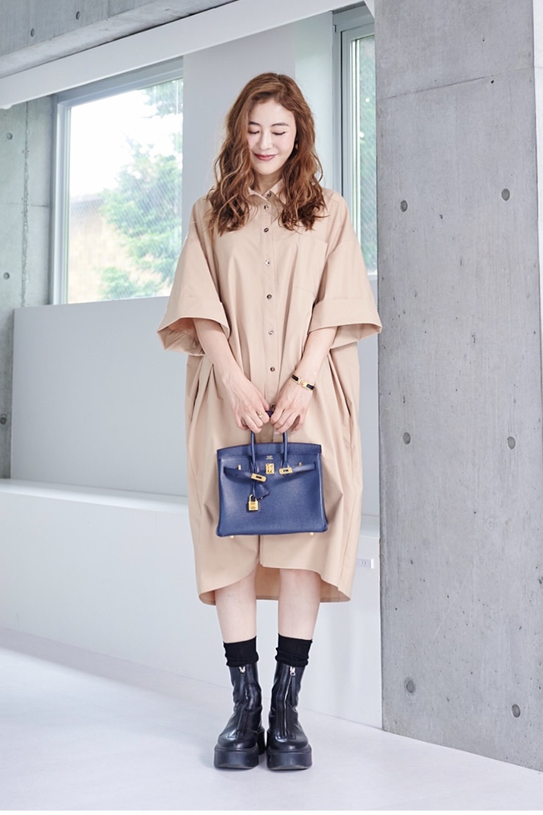 新品　オブリ obli　ベージュシャツワンピース　サイズ０ ベージュシャツワンピース【残りわずか】 | ALL ITEM | OBLI