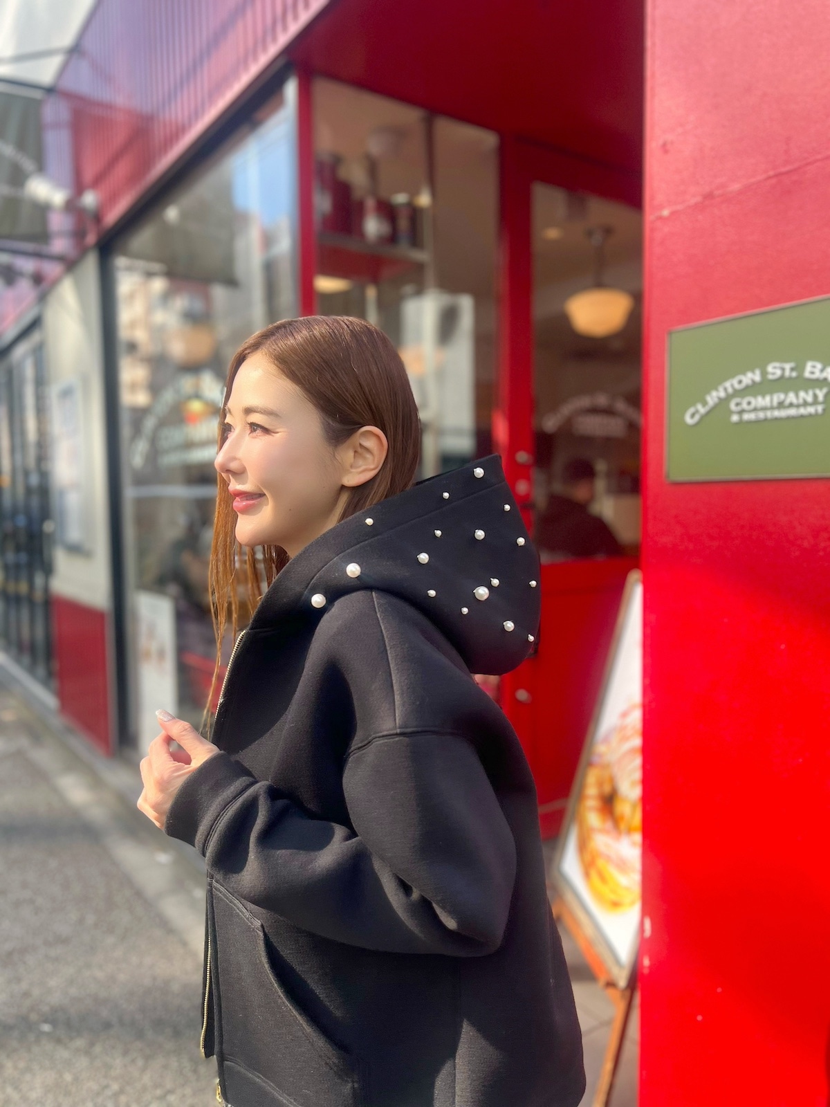 先*︎様 未使用　OBLI パールパーカーブラック パールパーカーブラック【残り1点】 | TOPS | OBLI