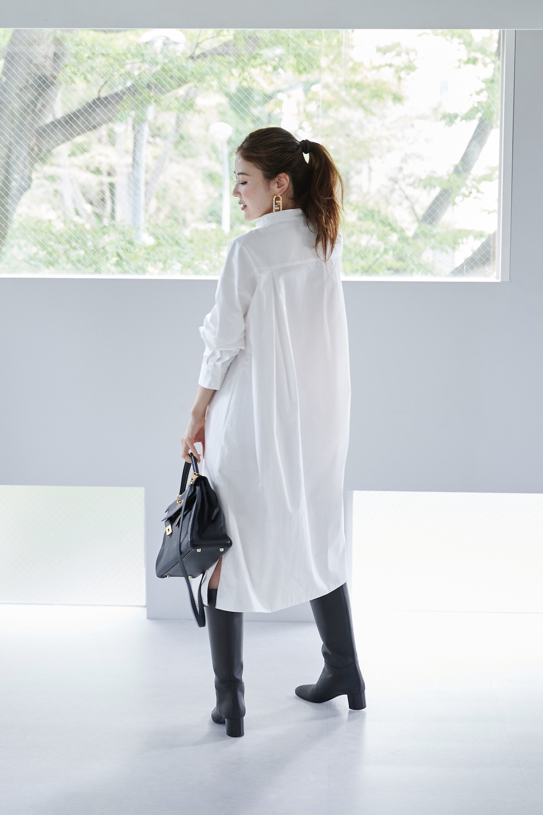 スタンドカラーシャツワンピース【残りわずか】