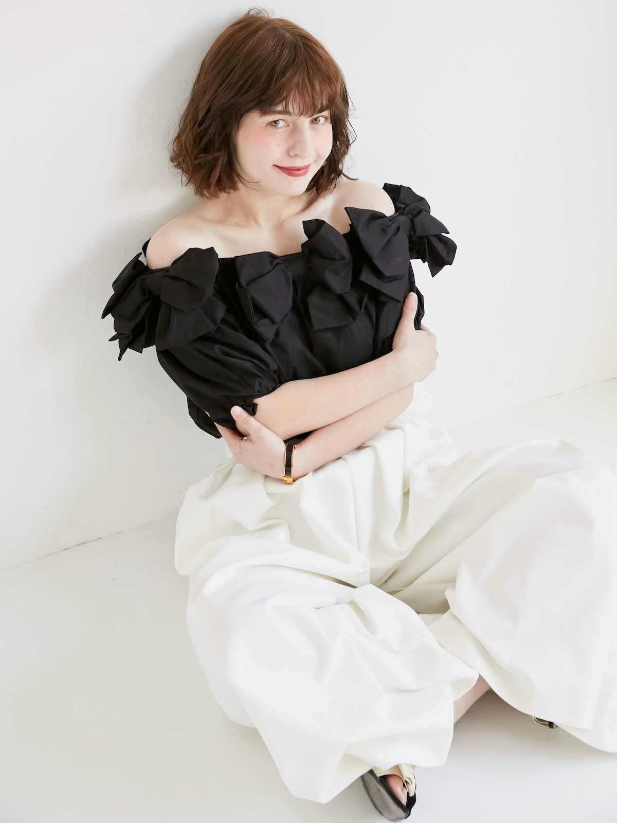 【★安心の定価販売★】 | オフショルリボンブラウス【残りわずか】 ALL OBLI | トップス
