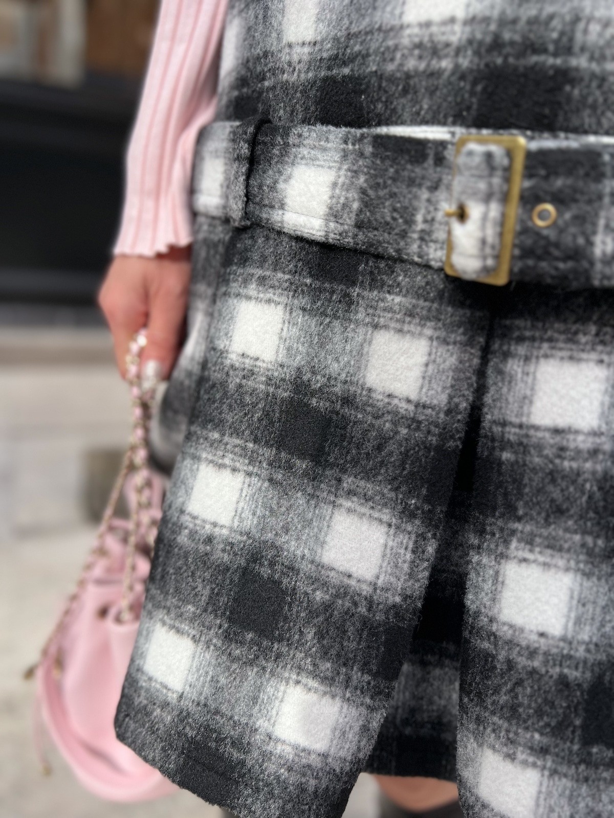 チェックロンパースワンピース【残り1点】