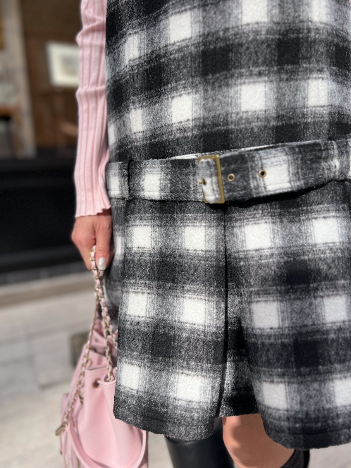 チェックロンパースワンピース【残り1点】