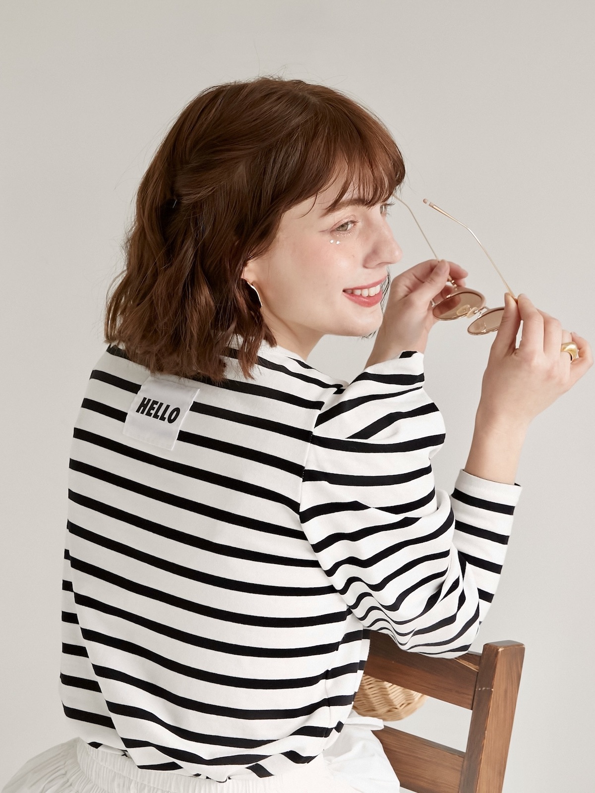 OBLI オブリ パワーショルダー　ボーダーカットソー パワーショルダーボーダーカットソー | TOPS | OBLI