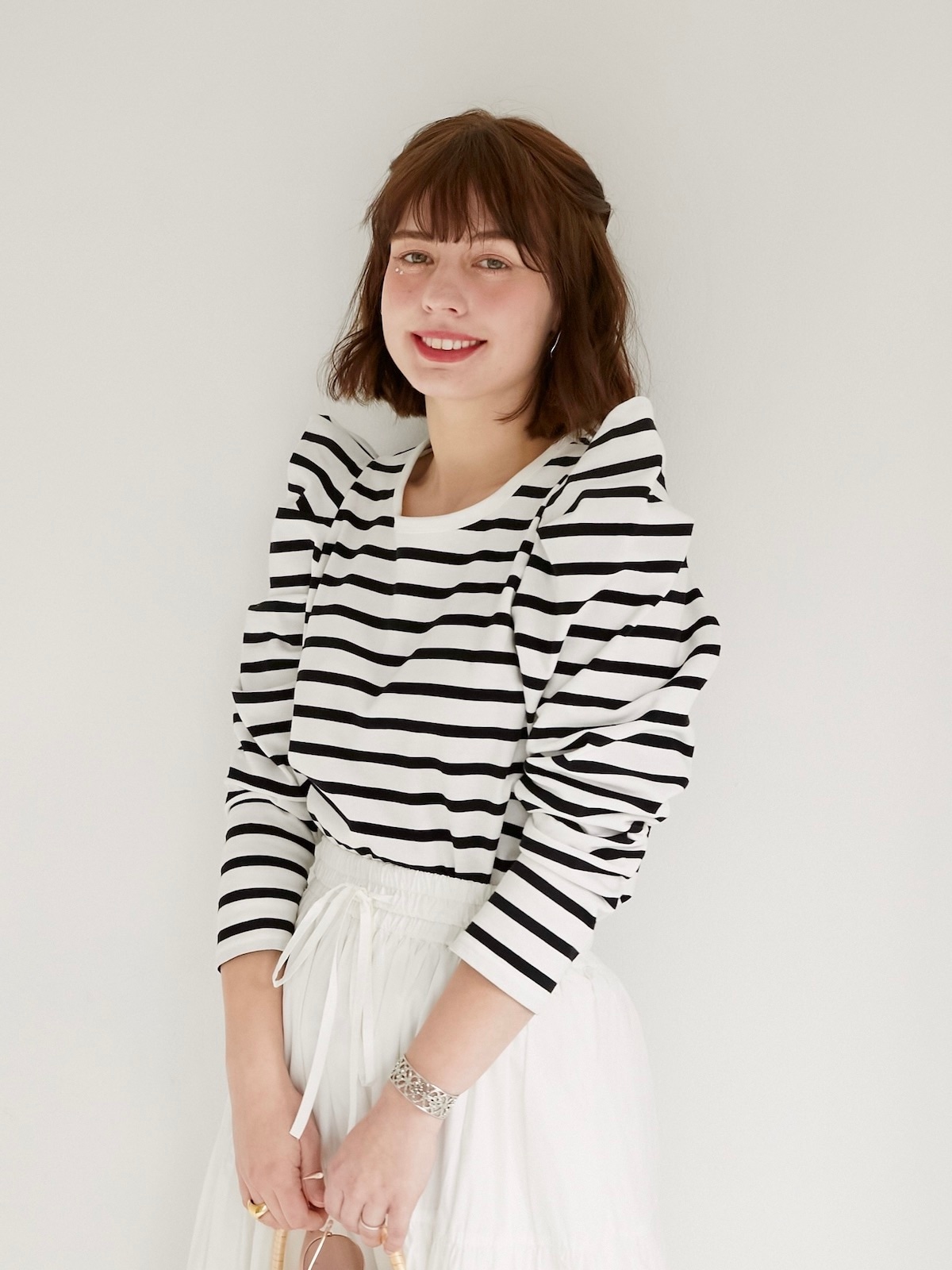 OBLI オブリ ボーダーカットソー ネイビー トップス 美品 - メルカリ