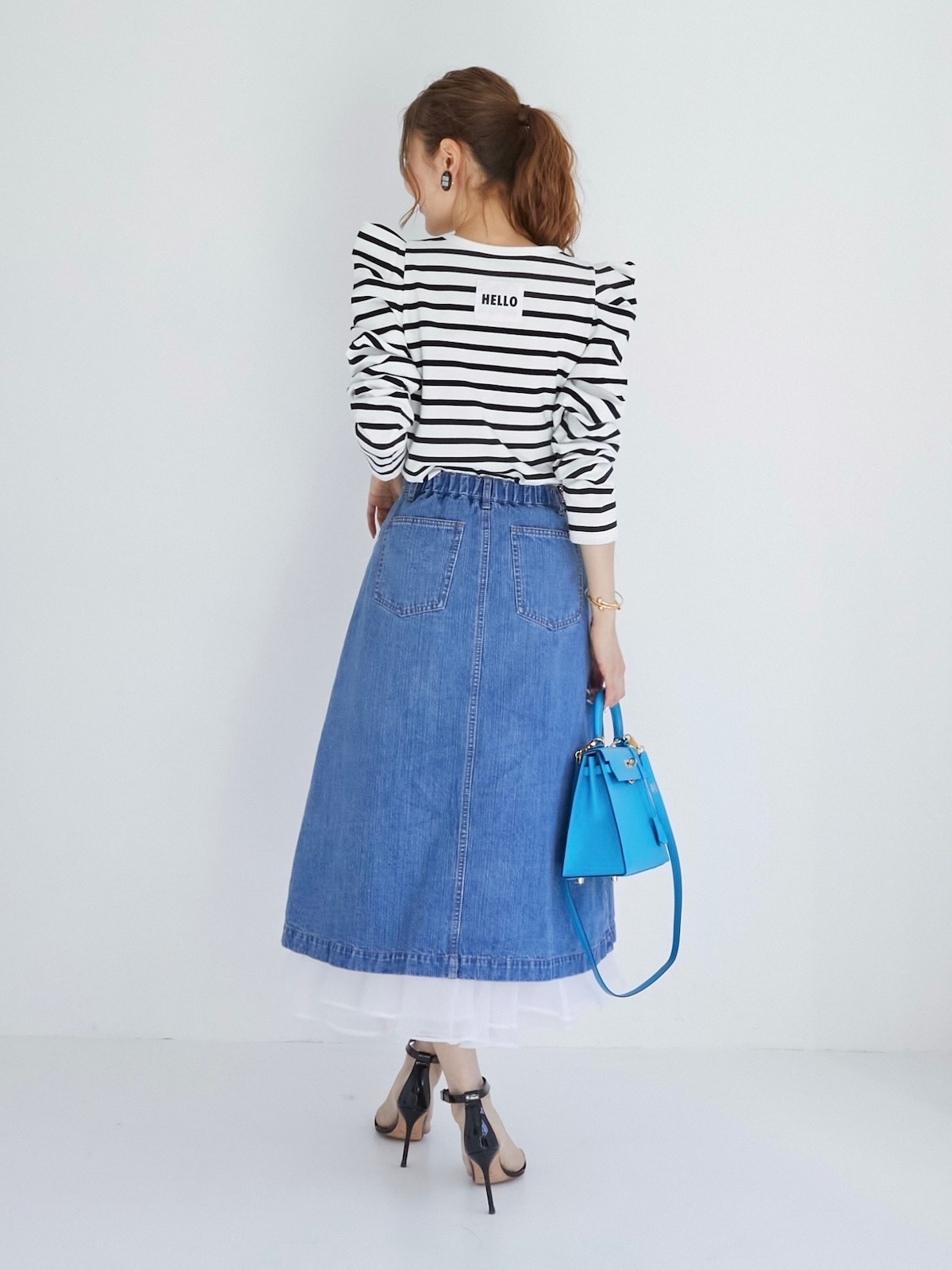 obli パワーショルダーボーダーカットソー　オブリ パワーショルダーボーダーカットソー | TOPS | OBLI