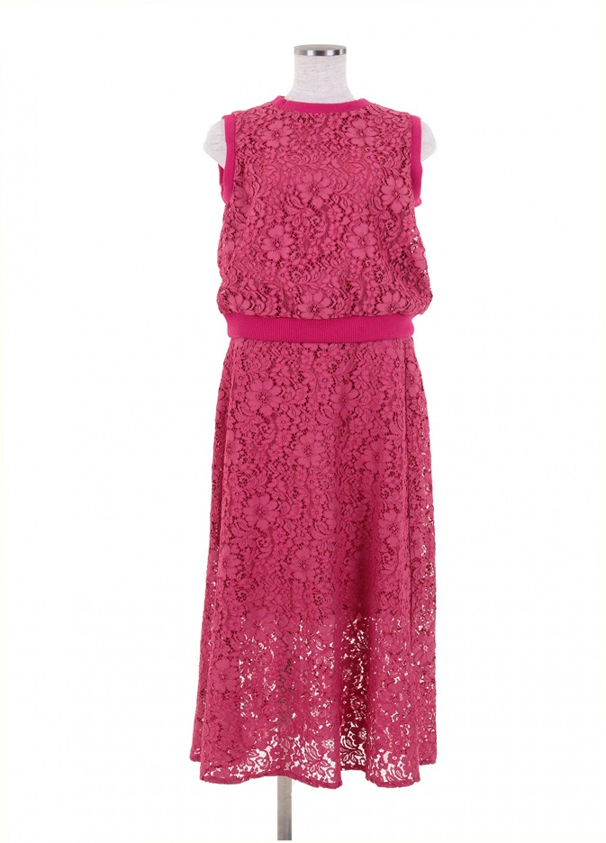 レースセットアップスカート/フューシャピンク | BOTTOMS | OBLI 