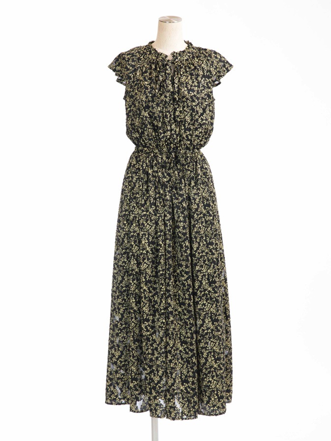 シフォンフラワーワンピース/ブラック | DRESS | OBLI 