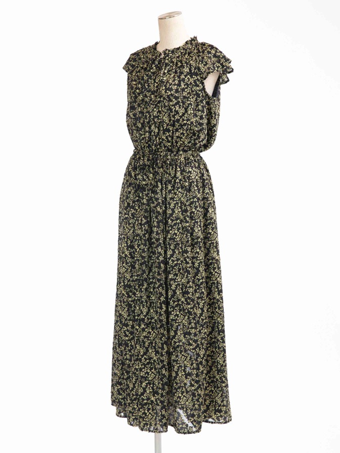 シフォンフラワーワンピース/ブラック | DRESS | OBLI 