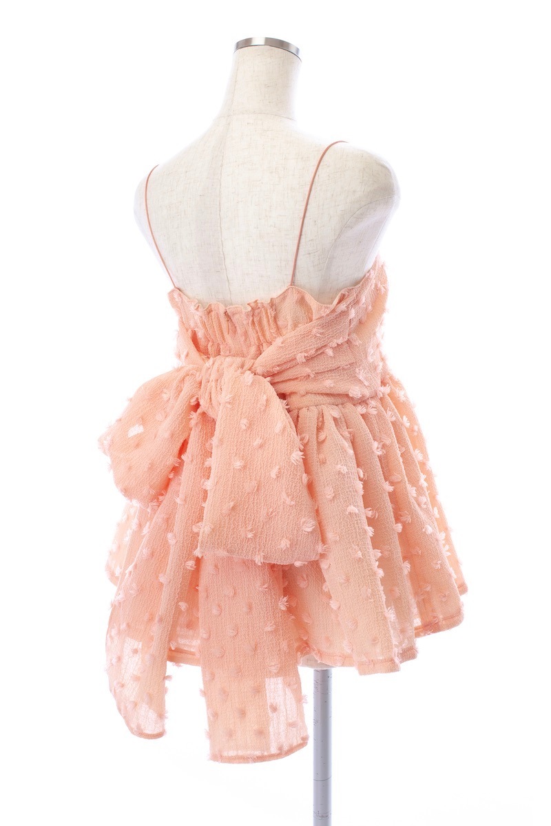 【現行品、半値以下、新品未使用タグ付】OBLI PONPONリボンキャミトップス SAMPLE SALE】PONPONリボンキャミトップス | SAMPLE SALE | OBLI