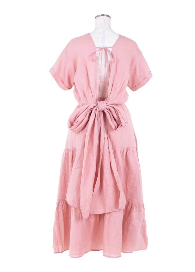 リネンバックリボンワンピース | DRESS | OBLI