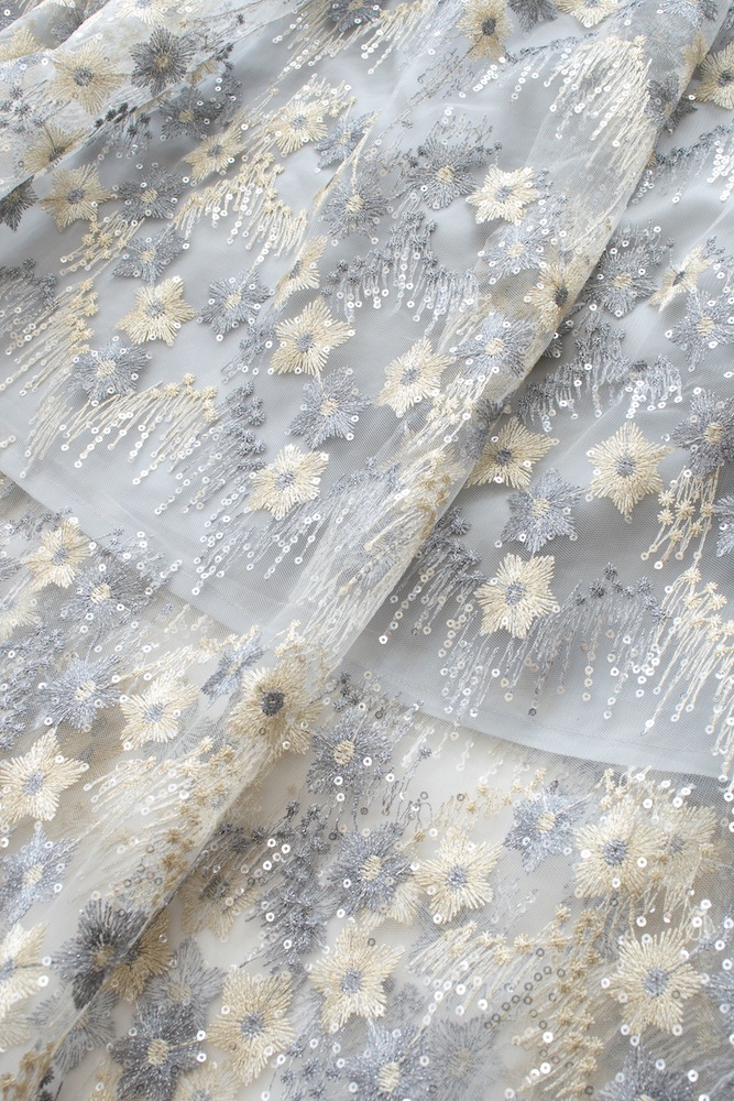 スパンコールチュールスカート/シルバー