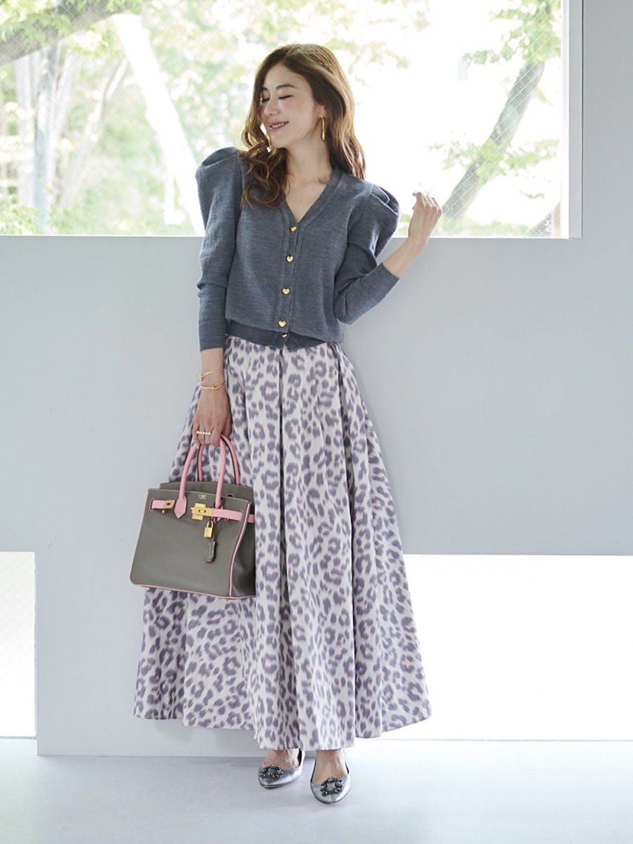 かすれレオパードスカート | BOTTOMS | OBLI 