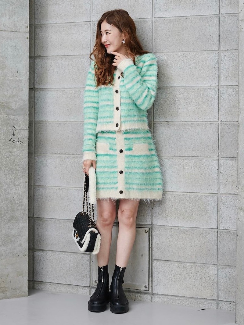 ボーダーニットスカート