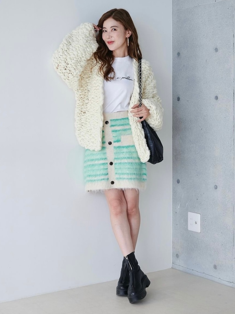 ボーダーニットスカート