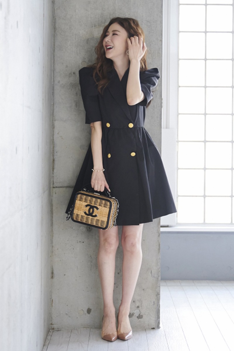 ジャケットパワーショルダーワンピース/ミニ | DRESS | OBLI