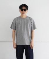 AURALEE HARD TWIST COTTON CASHMERE TEE "TOP GRAY"