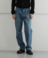 TTT MSW Organic cotton denim straight pants "fade blue"