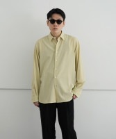 AURALEE HARD TWIST WOOL VIYELLA SHIRT "IVORY YELLOW"