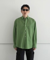 AURALEE WASHED FINX TWILL BIG SHIRT "GREEN"