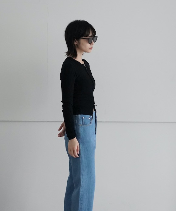 SOLD OUT】FAX COPY EXPRESS Tight Ribbed-knit Zipper Cardigan