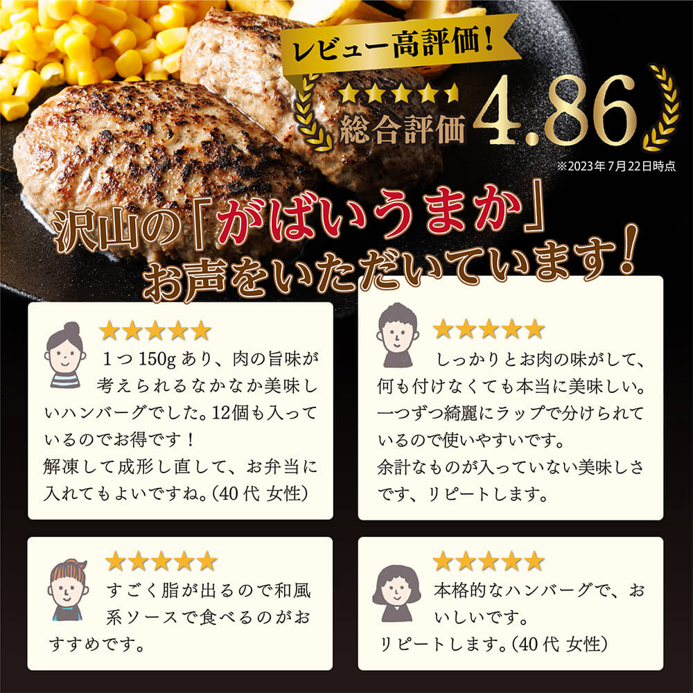 昭和20年創業老舗の極みハンバーグ150g×6個
