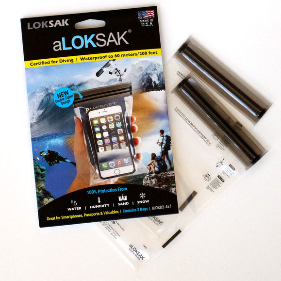 ロックサック 防水ケース LKSKALOKD2-4X7 aLOKSAK／防水マルチケースXSサイズ（2枚入）縦112 ×横184 防水ケース 防臭ケース