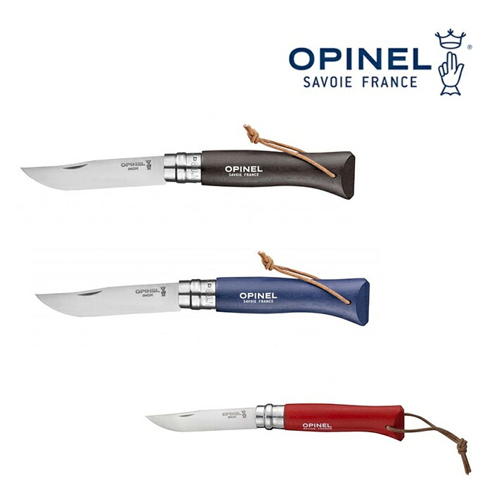オピネル ステンレススチール皮紐付 #8 Colorama HMTopssco8 ナイフ