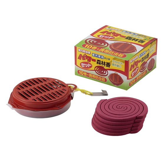 富士錦 パワー森林香10巻　携帯防虫器セット FUJI01113 防虫 防虫香