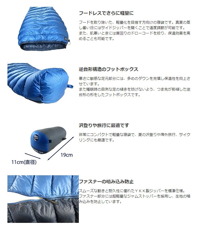 イスカ エアドライト 160 ISK1384 寝袋 ブルーストーン Air Dryght 160
