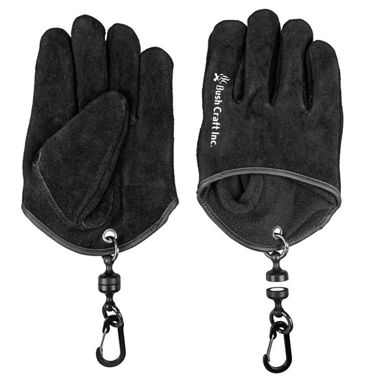 ブッシュクラフト クイック焚き火グローブ ブラック BUSHC51521 簡単着脱 マグネット まき 焚き火 キャンプ バーベキュー