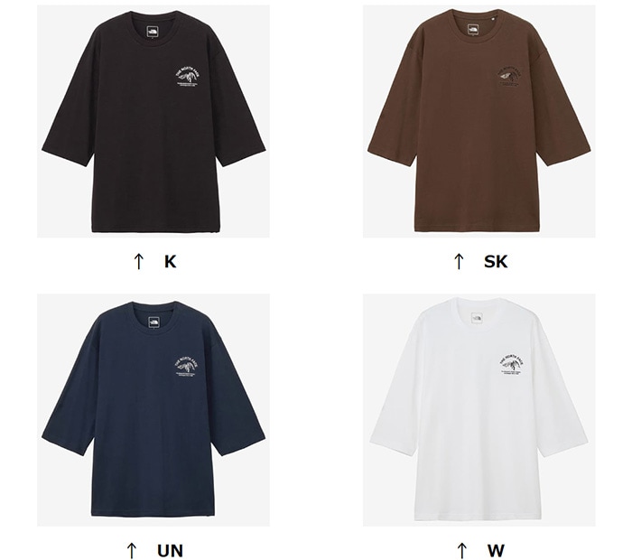 ザノースフェイス クォータースリーブワンポイントロゴティー NT32537