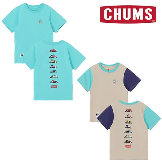 チャムス キッズブービースシフレンズTシャツ CH21-1369 キッズ/子供用 半袖Tシャツ Kids Booby Sushi Friends T-Shirt 2025年春夏新作