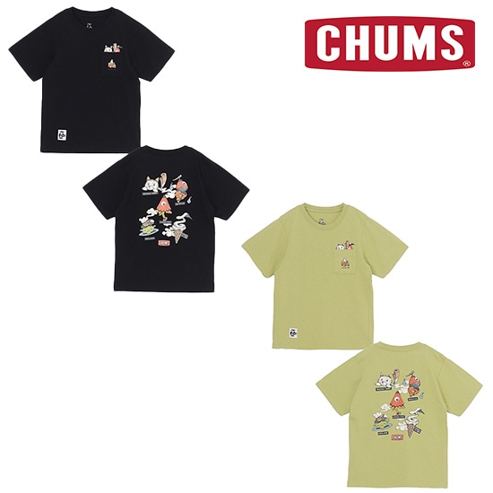 チャムス キッズアンチバグフードヨーカイポケットTシャツ CH21-1362 キッズ/子供用 半袖Tシャツ Kids Anti-Bug Food Yokai Pocket T-Shirt 2025年春夏新作