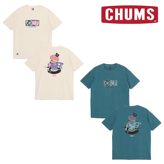 チャムス チャムスレコード＆ドーナツTシャツ CH01-2530 メンズ/男性用 半袖Tシャツ CHUMS Record & Donuts T-Shirt 2025年春夏新作
