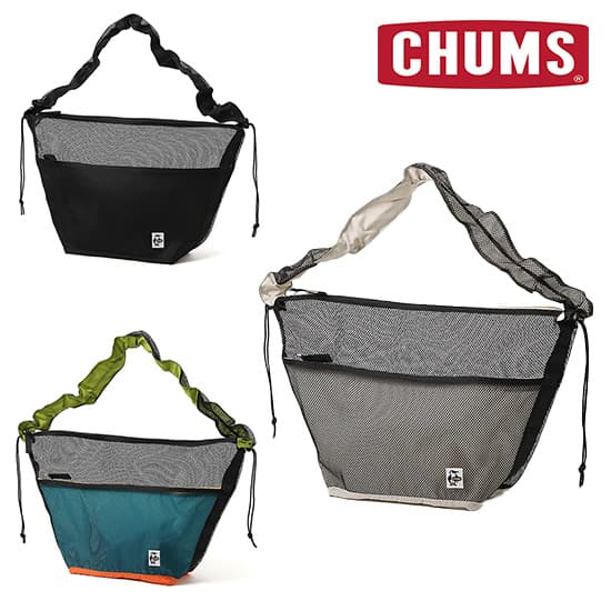 チャムス メッシュドローコードショルダーバッグ CH60-3930  ショルダーバッグ Mesh Drawcord Shoulder Bag 2025年春夏新作