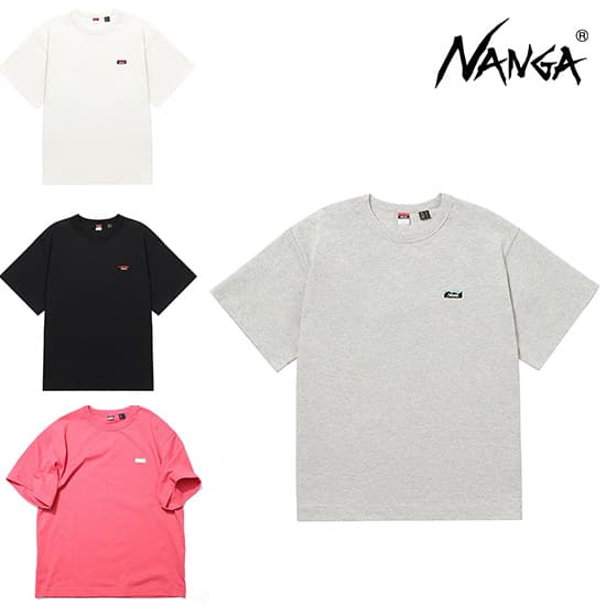 ナンガ エコハイブリッド ボックスロゴ エンブロイダリーTシャツ NW2411-1G804 メンズ/男性用 半袖Tシャツ ECO HYBRID BOX LOGO EMBROIDERY TEE 