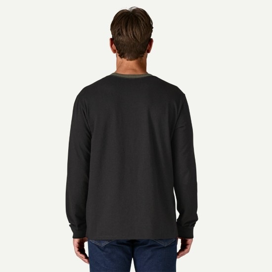 ほぼ未使用✨パタゴニア ロングスリーブ・トップ メンズM ブラック patagonia 並行輸入品 パタゴニア Long Sleeve P-6 Logo