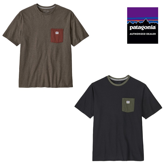パタゴニア メンズ・ショップ・ステッカー・ポケット・レスポンシビリティー 37837 メンズ/男性用 半袖Ｔシャツ M's Shop Sticker Pocket Responsibili-Tee ※クリアランスセール【返品交換不可】