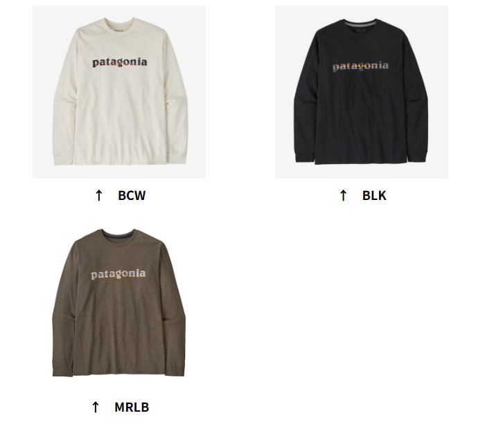 スパットコページ パタゴニア メンズ・ロングスリーブ・'73 テキスト・ロゴ・レスポン