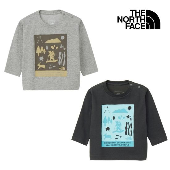 ザノースフェイス ロングスリーブシレトコトコティー NTB82530ST キッズ/子供用 長袖Tシャツ ベビー B L/S SHIRETOKO T 2025年秋冬新作