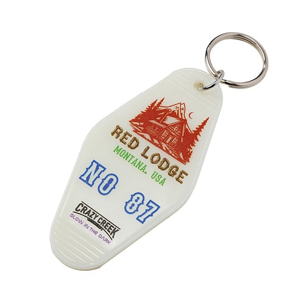 クレイジークリーク グロー モーテル キー レッド ロッジ 12598218 キーホルダー 蓄光ボディ アウトドア