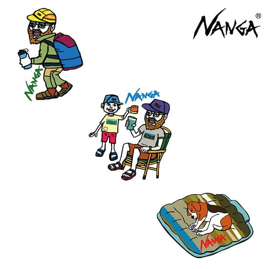 ナンガ NANGA×USHIODA HIROAKI ステッカー N2502-3L005Z   NANGA×USHIODA STICKER 2025年秋冬新作
